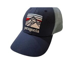 Patagonia Trucker Hat Blue Mesh Snapback Mountain Logo Outdoorsy TrailGorpcore